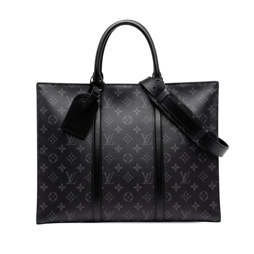 Pre-Loved Louis Vuitton Monogram Eclipse Sac Plat Horizontal Zipper